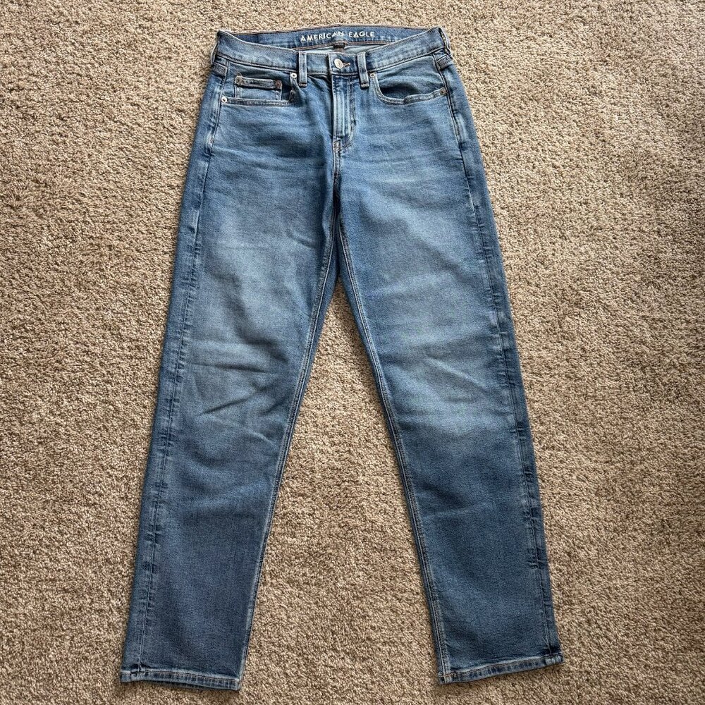 American Eagle ’90s Straight Leg Jean Medium Wash High Rise Classic Soft Size 4
